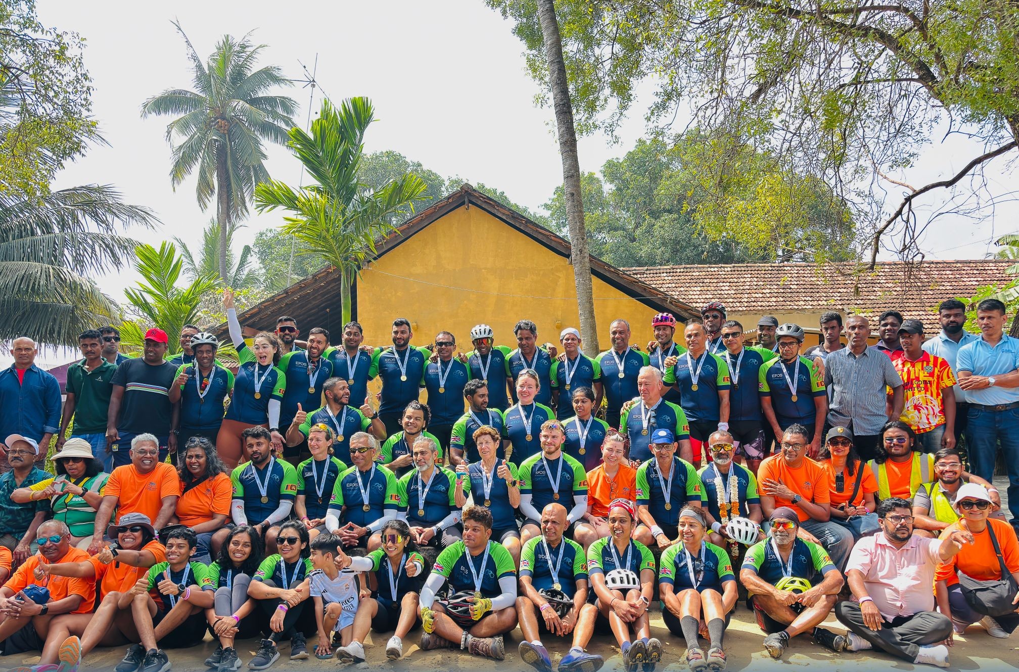 T4C2026 cyclists at St Luke's Hospital, Puttur